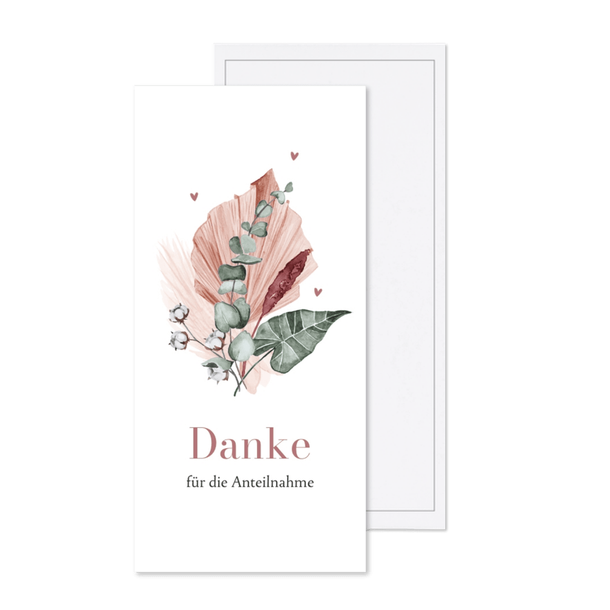 Dankeskarte Trauer Anteilnahme floral - Kartenvorschau