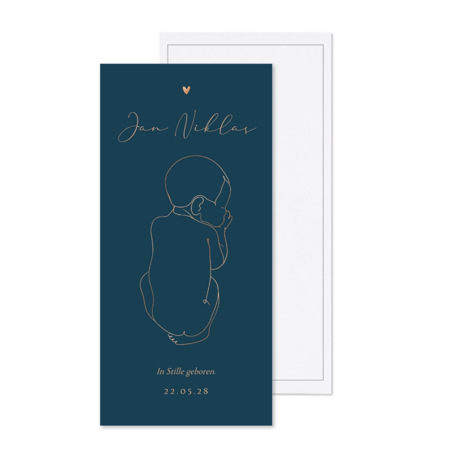 Dankeskarte Trauer dunkelblau Sternenkind - Karteneindruck
