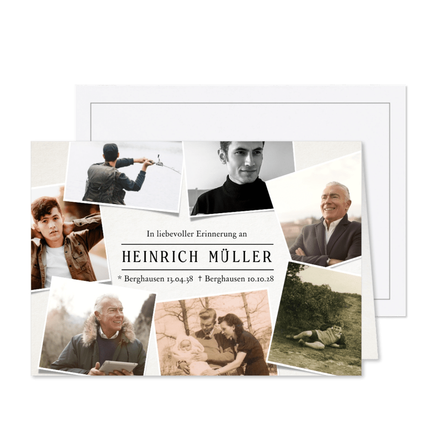 Dankeskarte Trauer Fotocollage - Karteneindruck