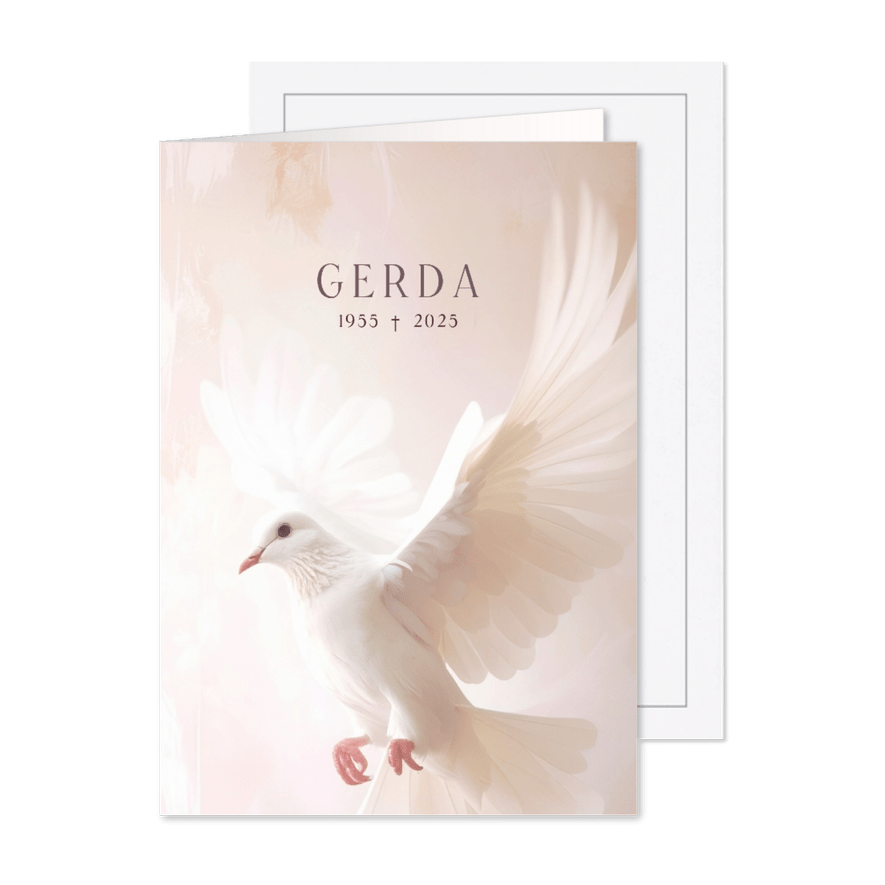 Dankeskarte Trauer Taube Glaube Pastell - Karteneindruck
