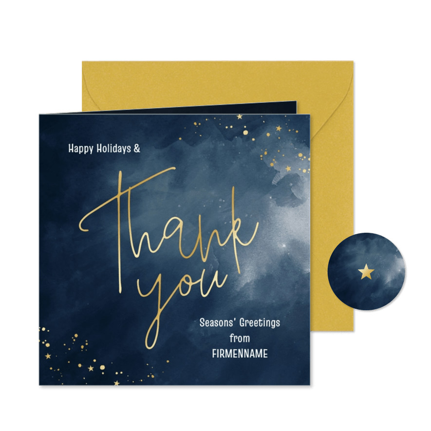 Dankeskarte Weihnachten international 'Thank you' - Karteneindruck