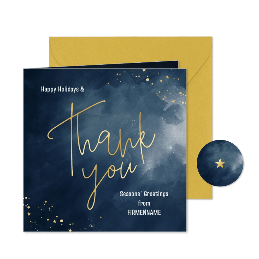 Dankeskarte Weihnachten international 'Thank you' - Karteneindruck