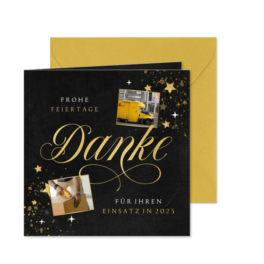 Dankeskarte Weihnachten Mitarbeiter - Karteneindruck