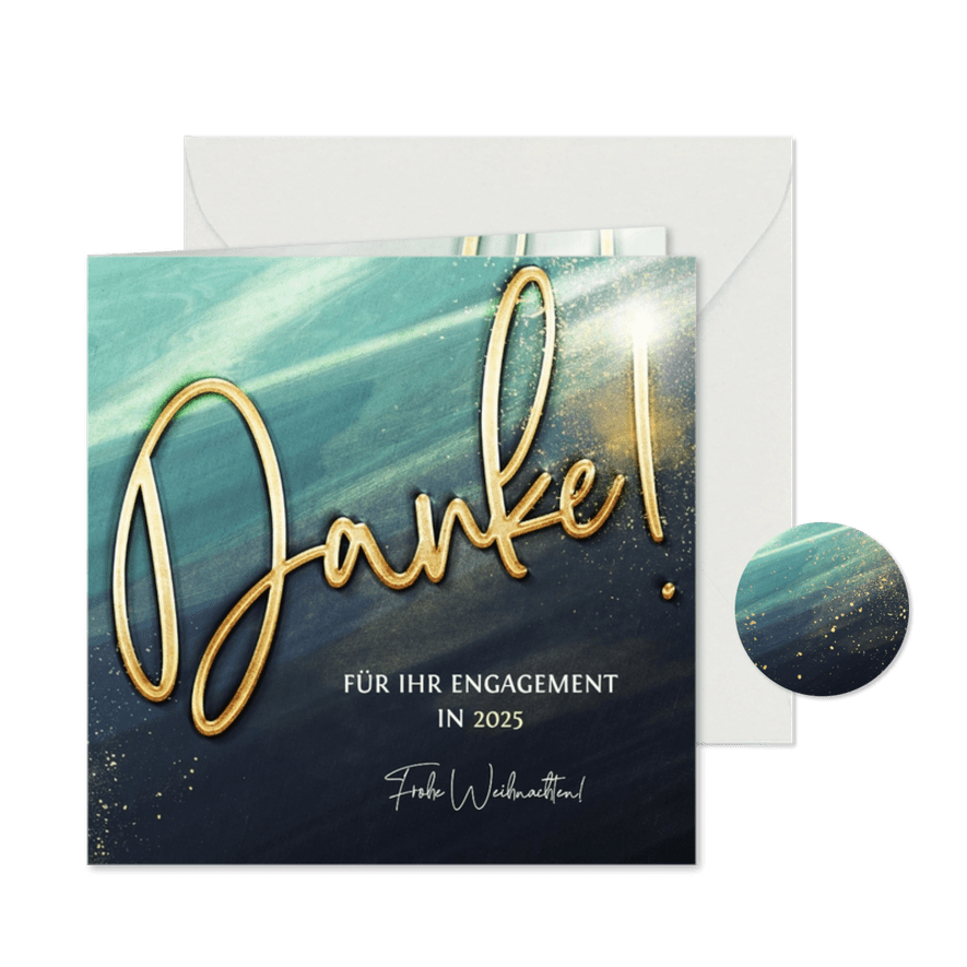 Dankeskarte Weihnachten Personal modernes Design - Karteneindruck