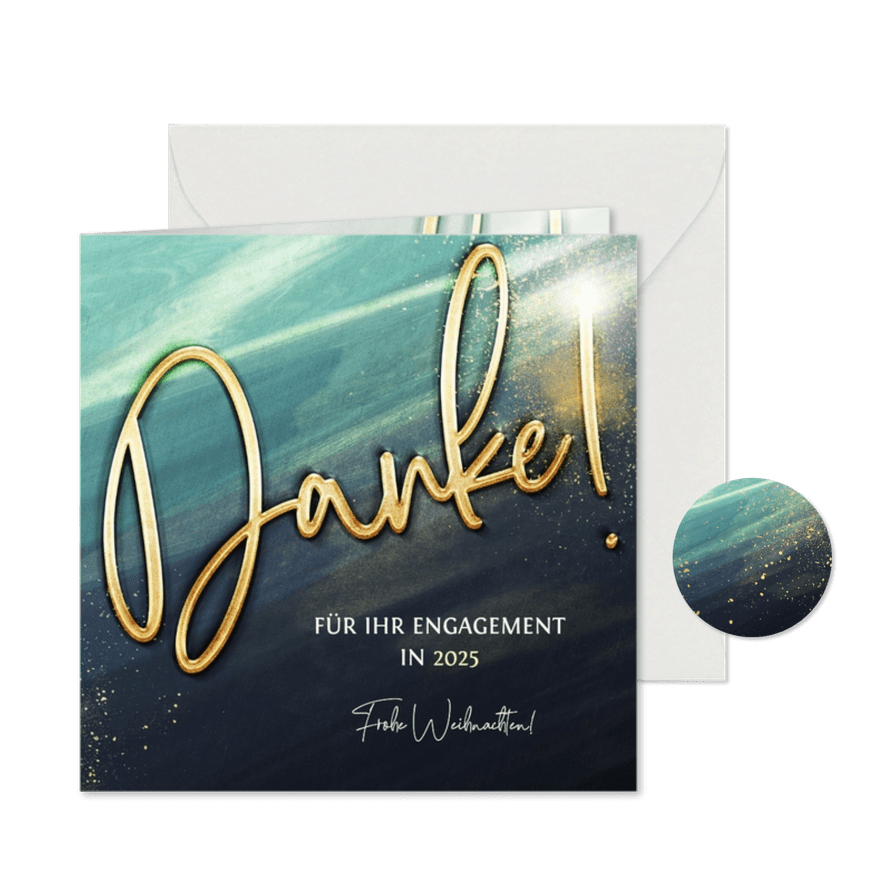 Dankeskarte Weihnachten Personal modernes Design - Karteneindruck
