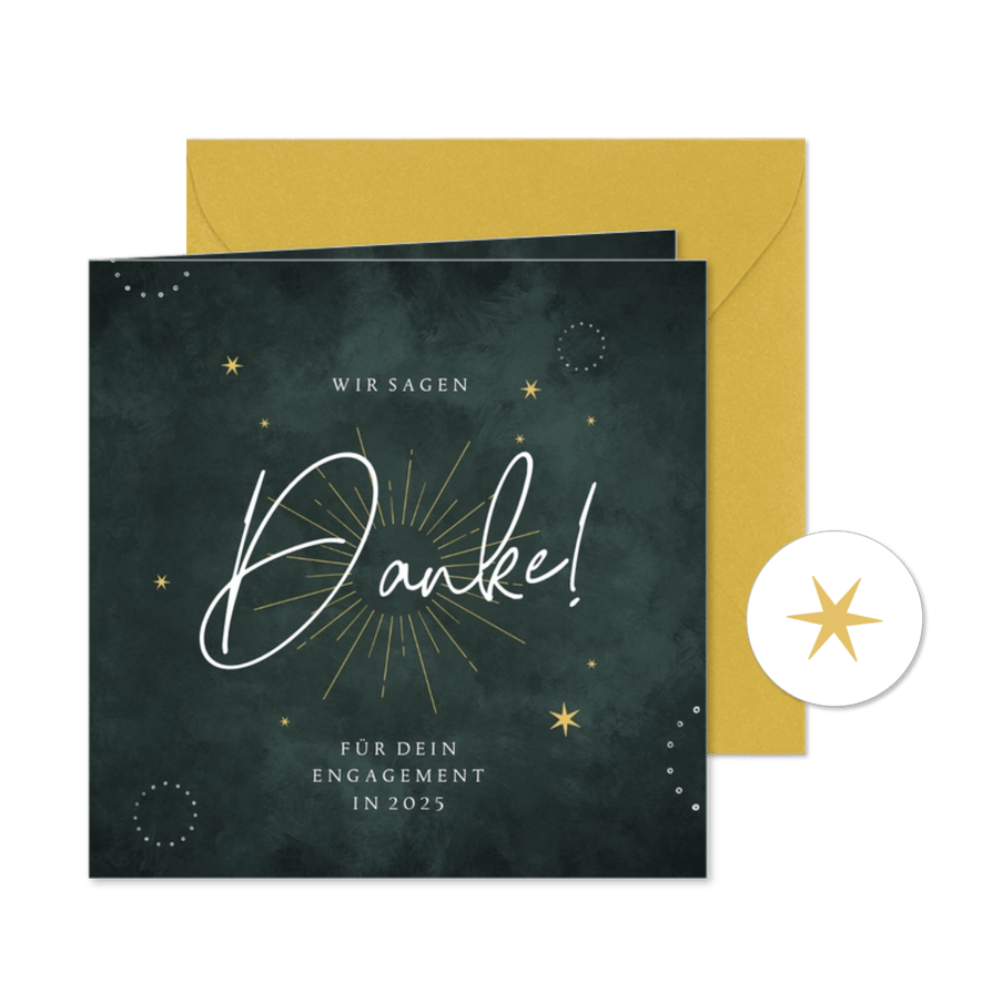 Dankeskarte Weihnachtszeit Sternchen - Karteneindruck
