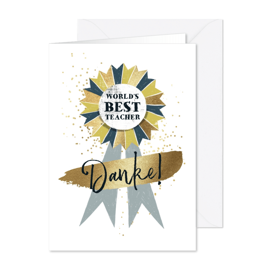 Dankeskarte 'World's best teacher' - Karteneindruck