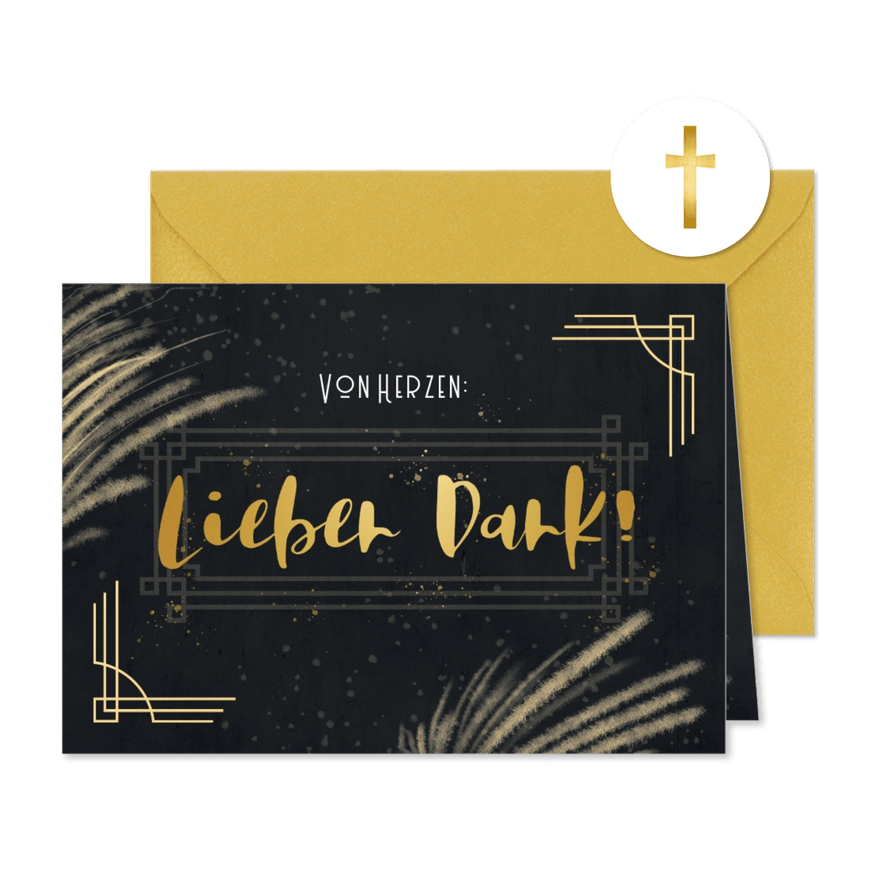 Dankeskarte zur Firmung Art Deco - Karteneindruck
