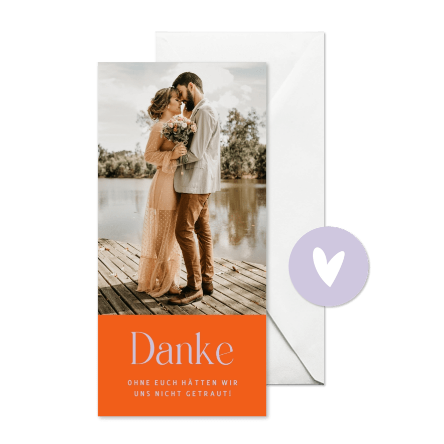 Dankeskarte zur Hochzeit Foto & witziger Spruch - Karteneindruck
