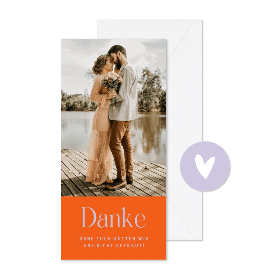 Dankeskarte zur Hochzeit Foto & witziger Spruch - Karteneindruck