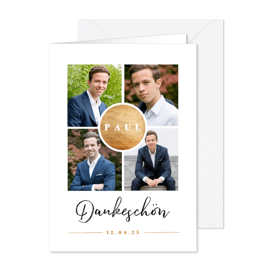 Dankeskarte zur Jugendweihe Fotocollage - Karteneindruck
