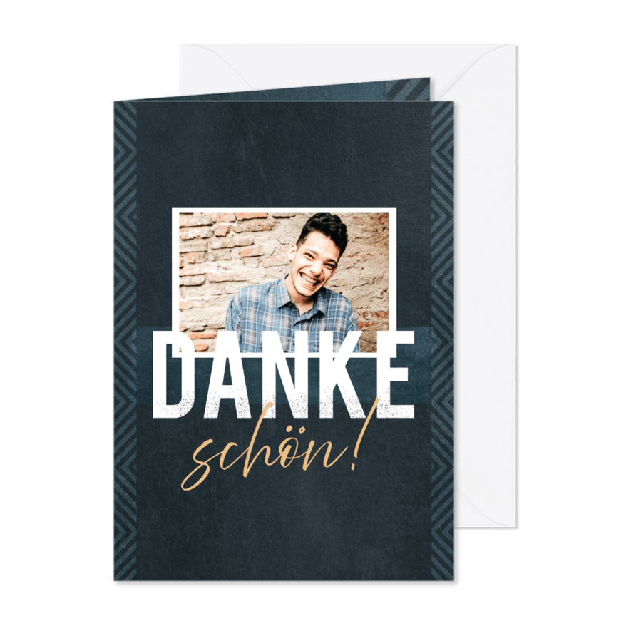 Dankeskarte zur Jugendweihe mit abstraktem Muster - Karteneindruck