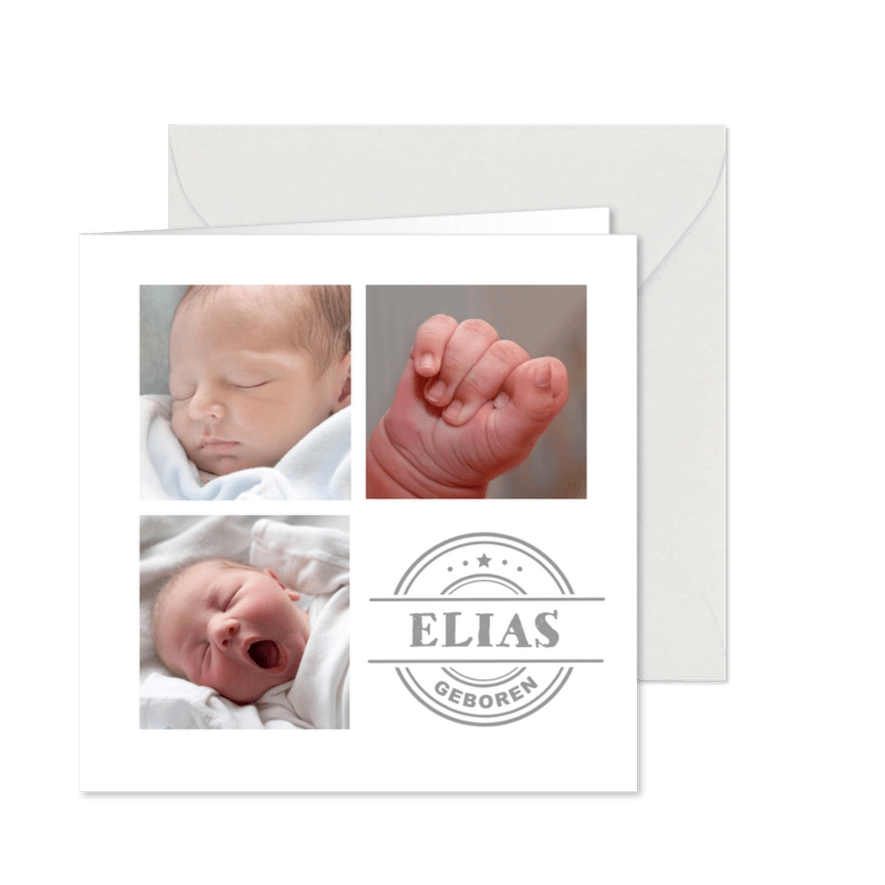Danksagung Geburt eigene Fotos & Stempel - Karteneindruck