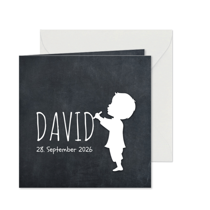 Danksagung Geburt Junge Kreide Scherenschnitt - Karteneindruck
