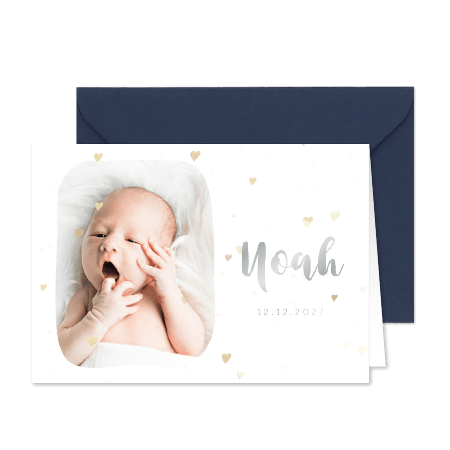Danksagung Geburt schlicht & pur mit Fotos - Karteneindruck