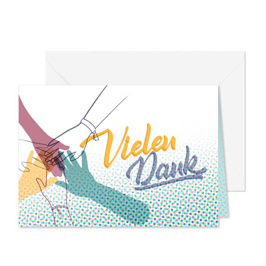 Danksagung - Hände - Karteneindruck