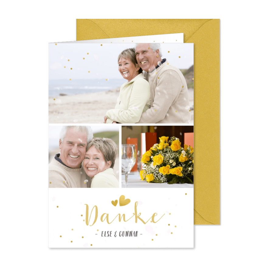 Danksagung Hochzeitsjubiläum 3 Fotos - Karteneindruck
