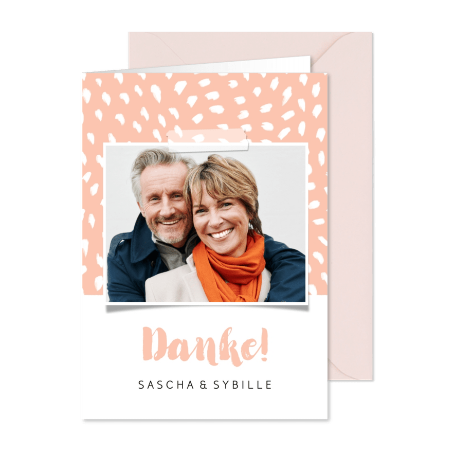 Danksagung Hochzeitsjubiläum Foto & Tupfen - Karteneindruck
