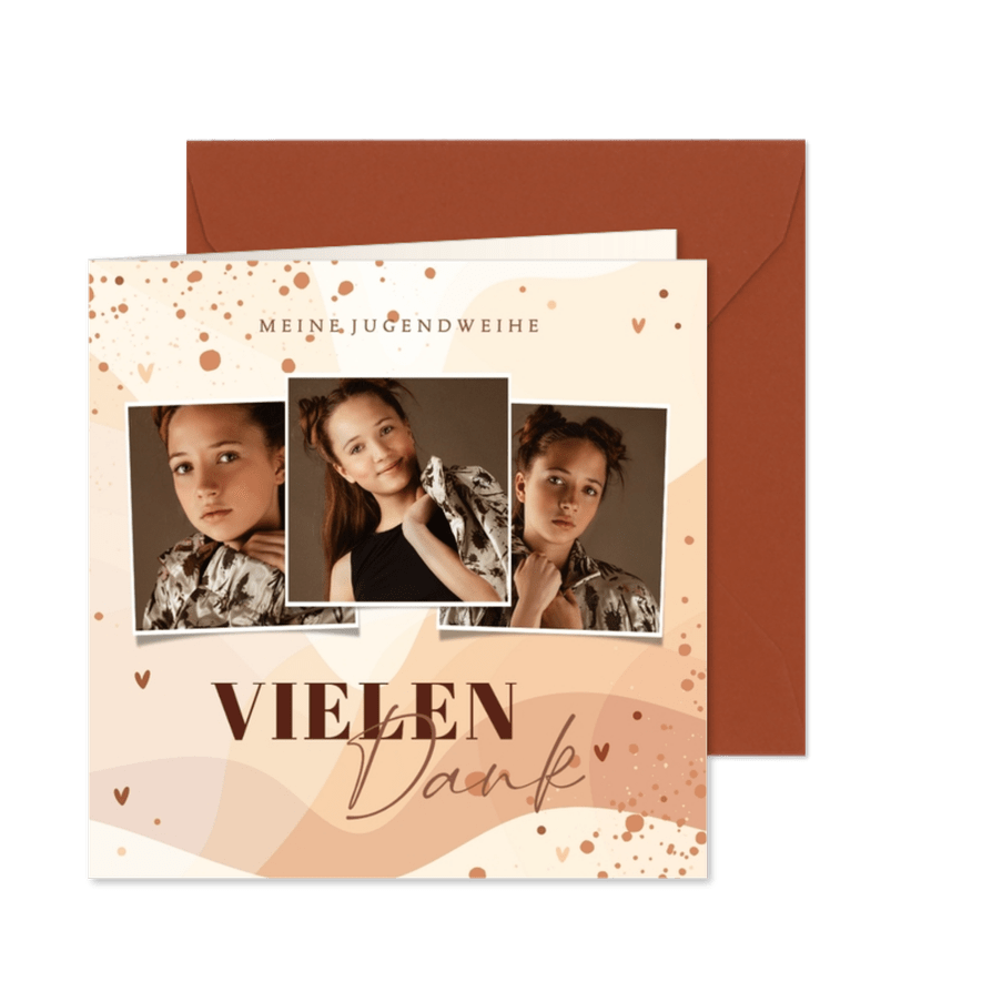 Danksagung Jugendweihe grafisch Fotocollage - Karteneindruck
