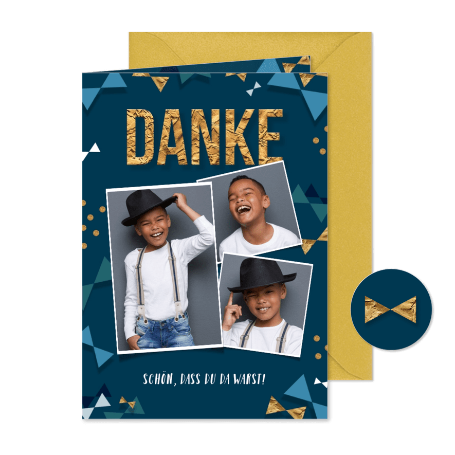 Danksagung Kommunion Fotos und Typografie - Karteneindruck
