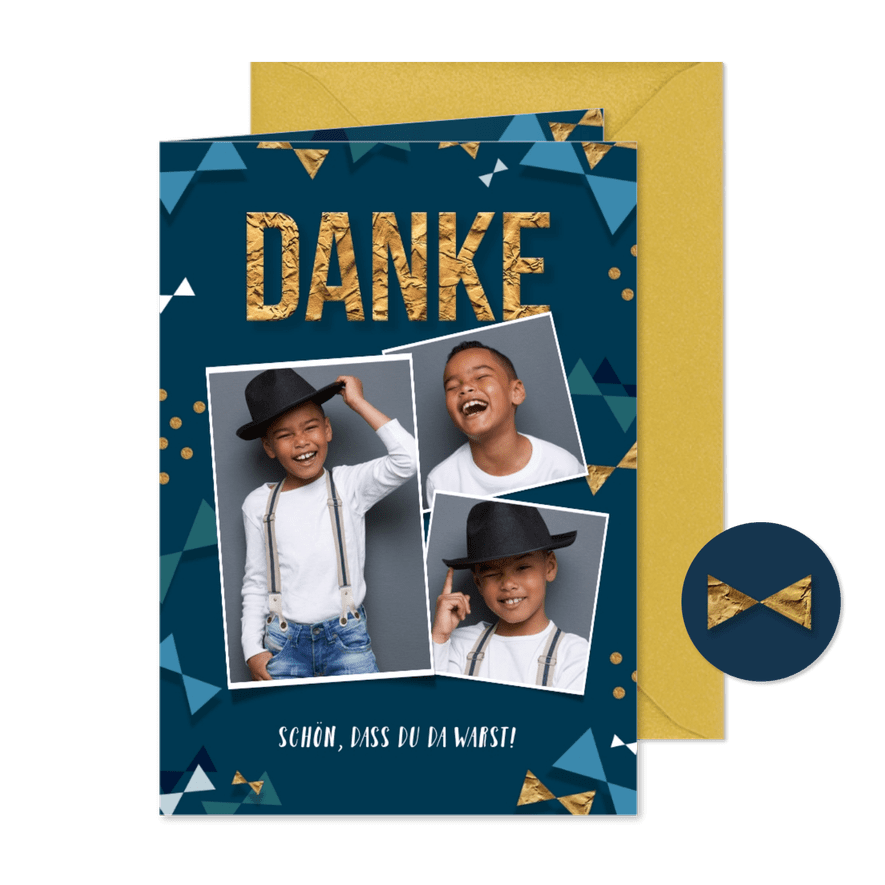 Danksagung Kommunion Fotos und Typografie - Karteneindruck