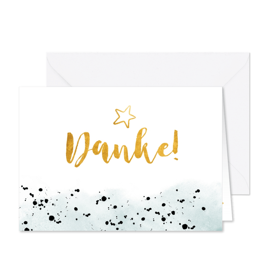 Danksagung Konfirmation Aquarelllook und Stern - Karteneindruck