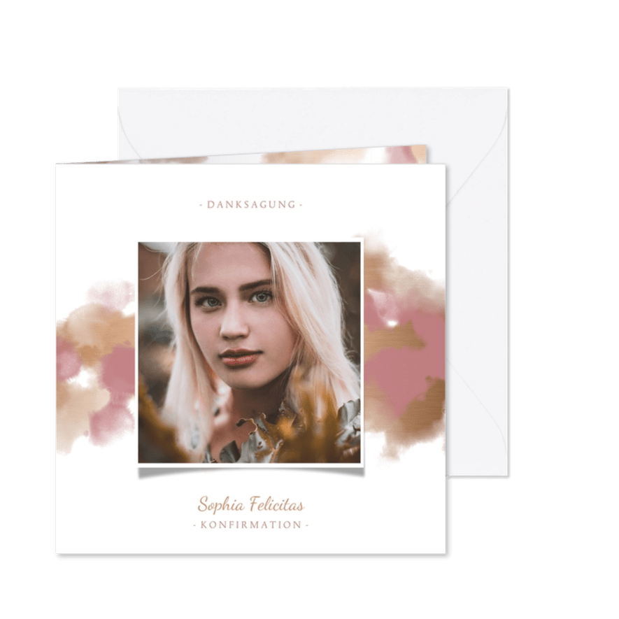 Danksagung Konfirmation eigenes Foto Aquarell - Karteneindruck
