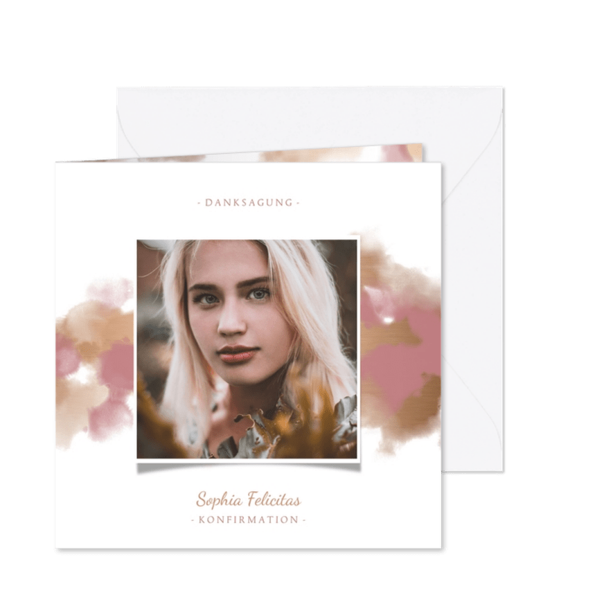 Danksagung Konfirmation eigenes Foto Aquarell - Karteneindruck
