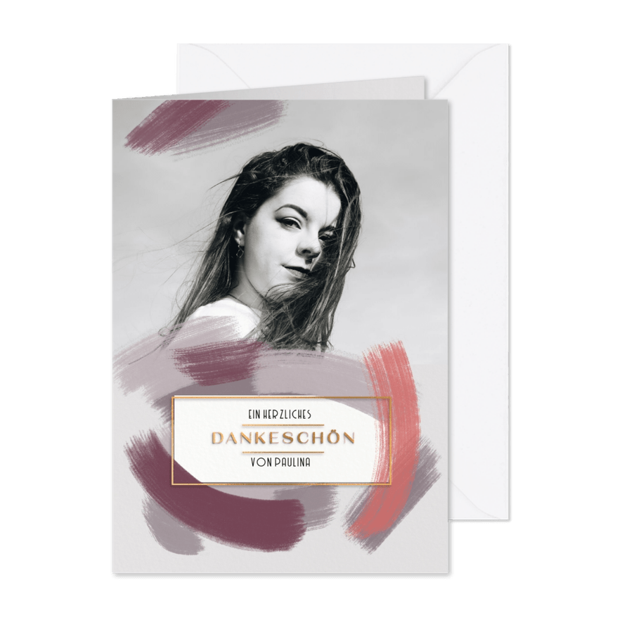 Danksagung Konfirmation Pinselstriche Foto - Karteneindruck