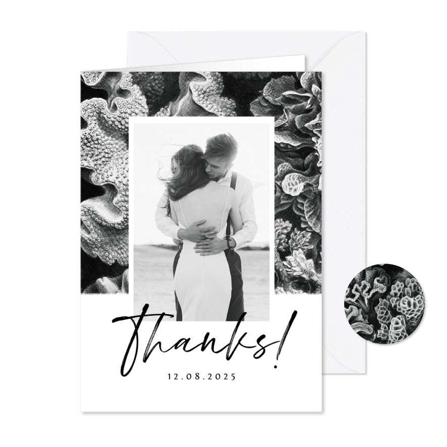 Danksagung 'thanks' mit eigenem Foto und Unterwasserwelt - Karteneindruck