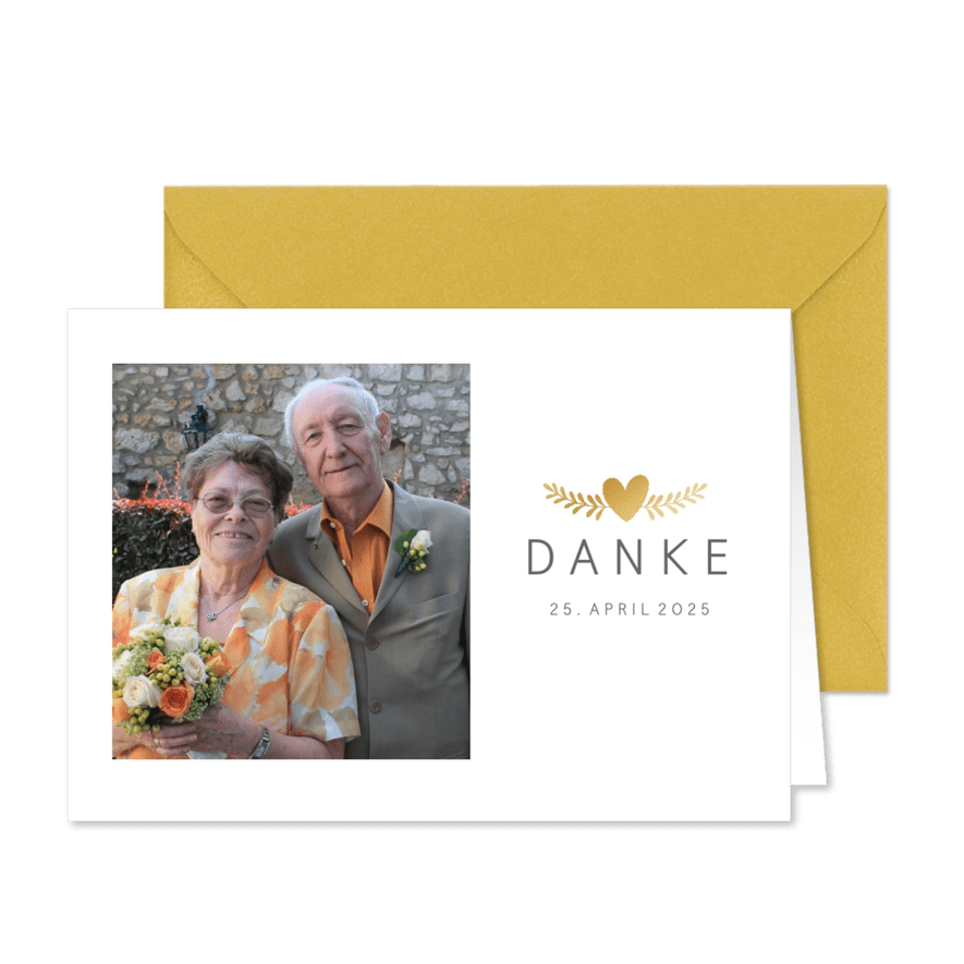 Danksagung zum Hochzeitsjubiläum eigenes Foto - Karteneindruck
