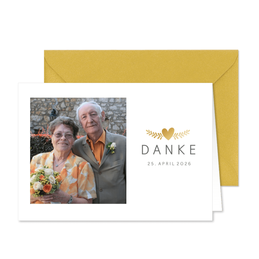 Danksagung zum Hochzeitsjubiläum eigenes Foto - Karteneindruck
