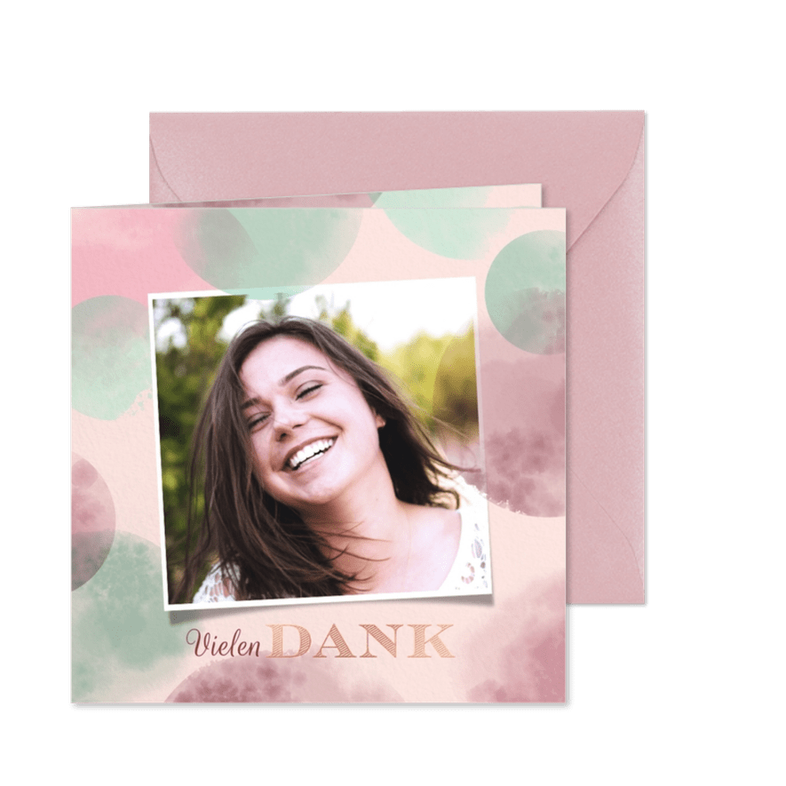 Danksagung zur Firmung Punkte und Roségold - Karteneindruck