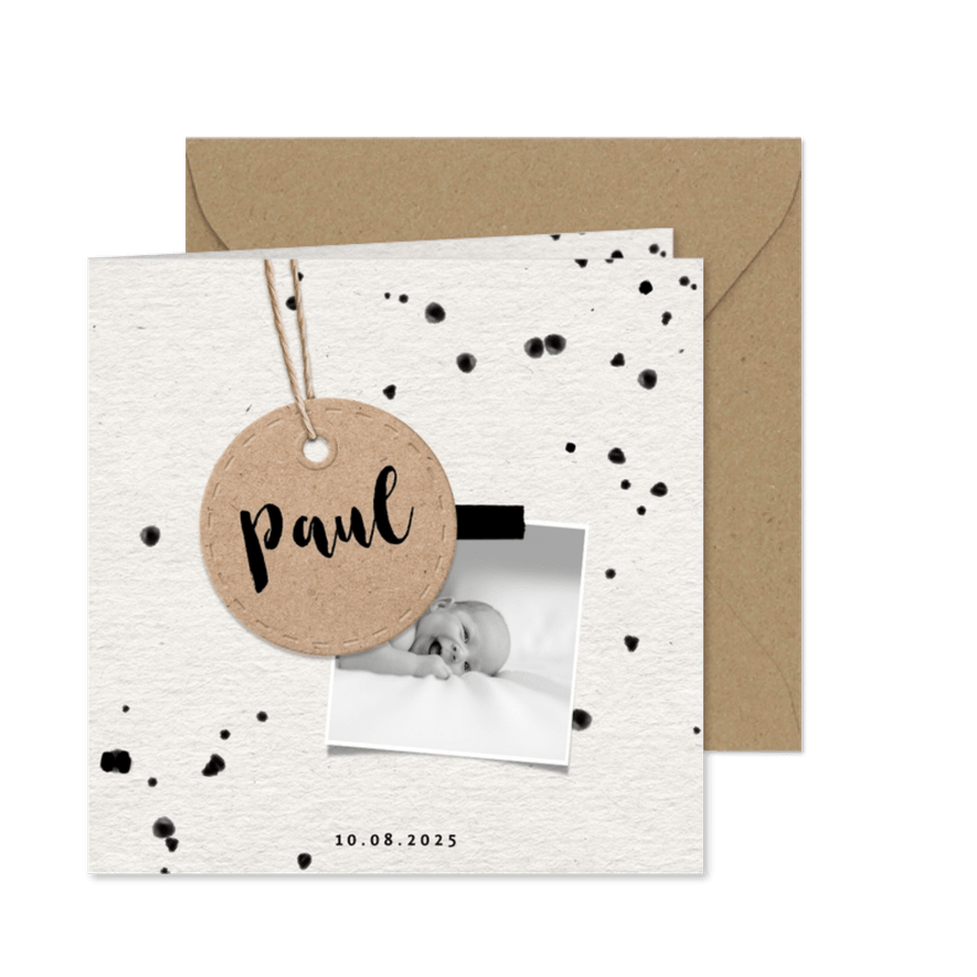 Danksagung zur Geburt eigenes Foto & Anhängeraufdruck - Karteneindruck