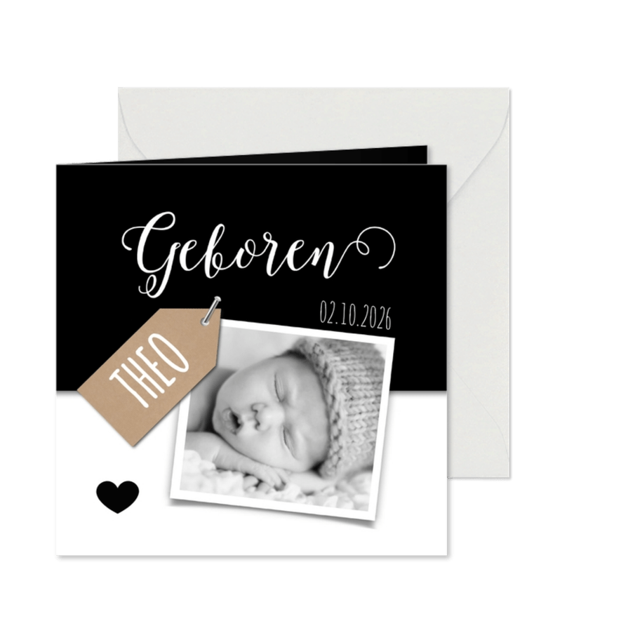 Danksagung zur Geburt Foto mit Anhängeraufdruck - Karteneindruck
