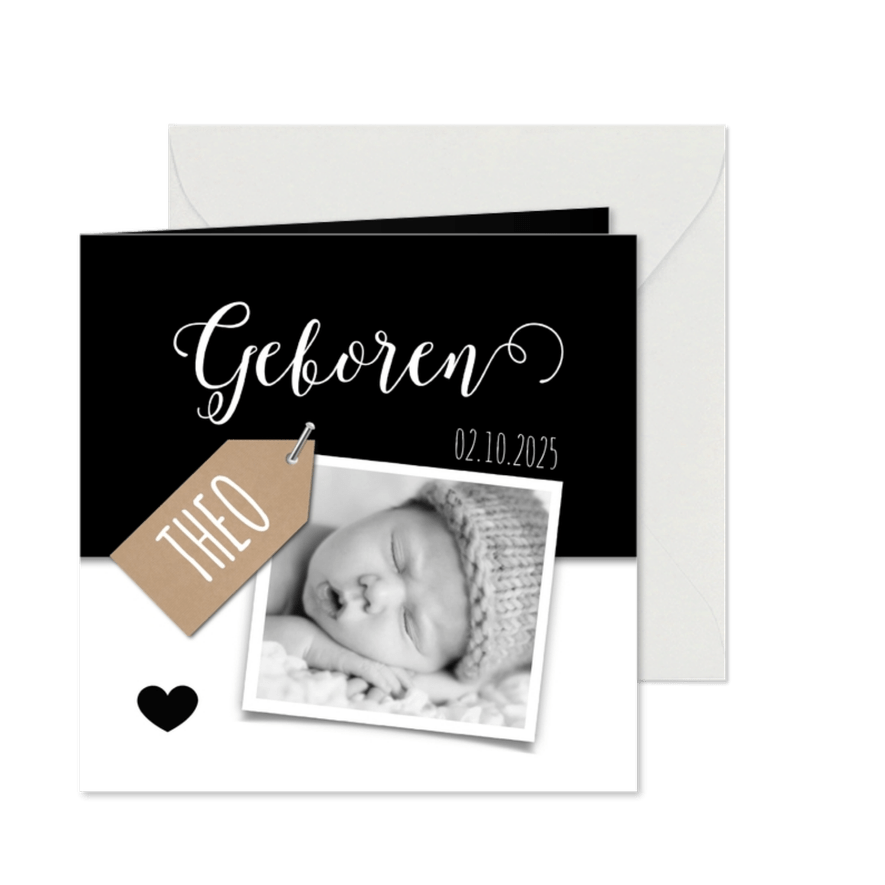 Danksagung zur Geburt Foto mit Anhängeraufdruck - Karteneindruck