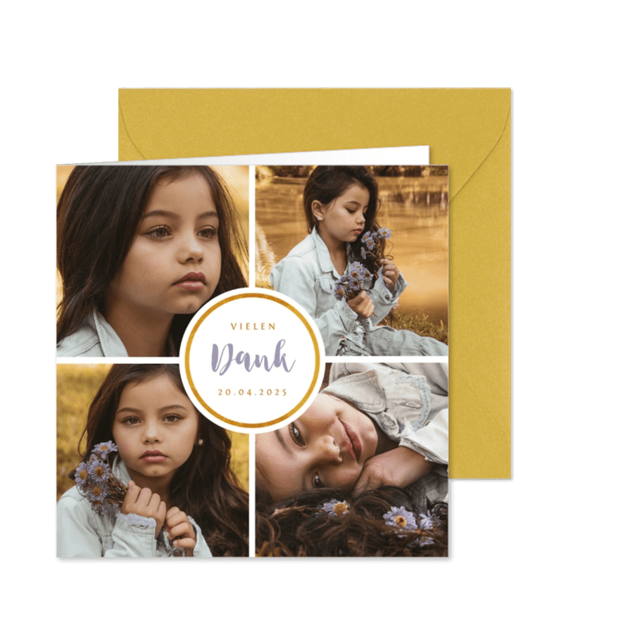 Danksagung zur Kommunion Fotocollage - Karteneindruck
