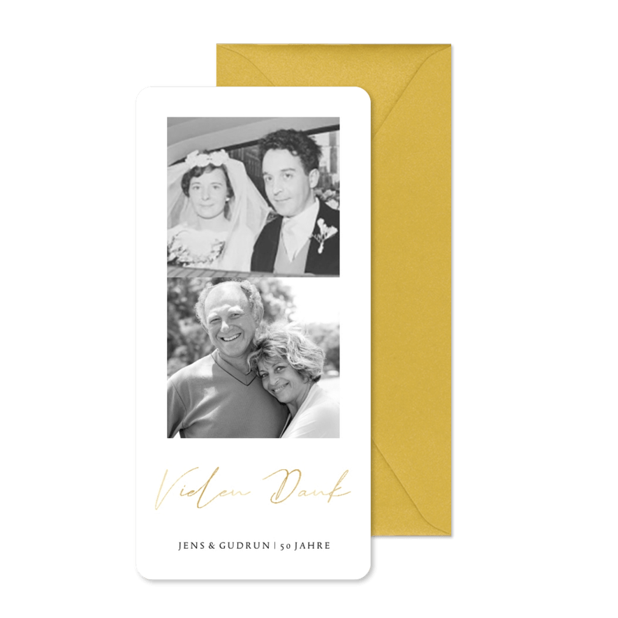 Danksagungskarte Hochzeitstag 2 Fotos - Karteneindruck