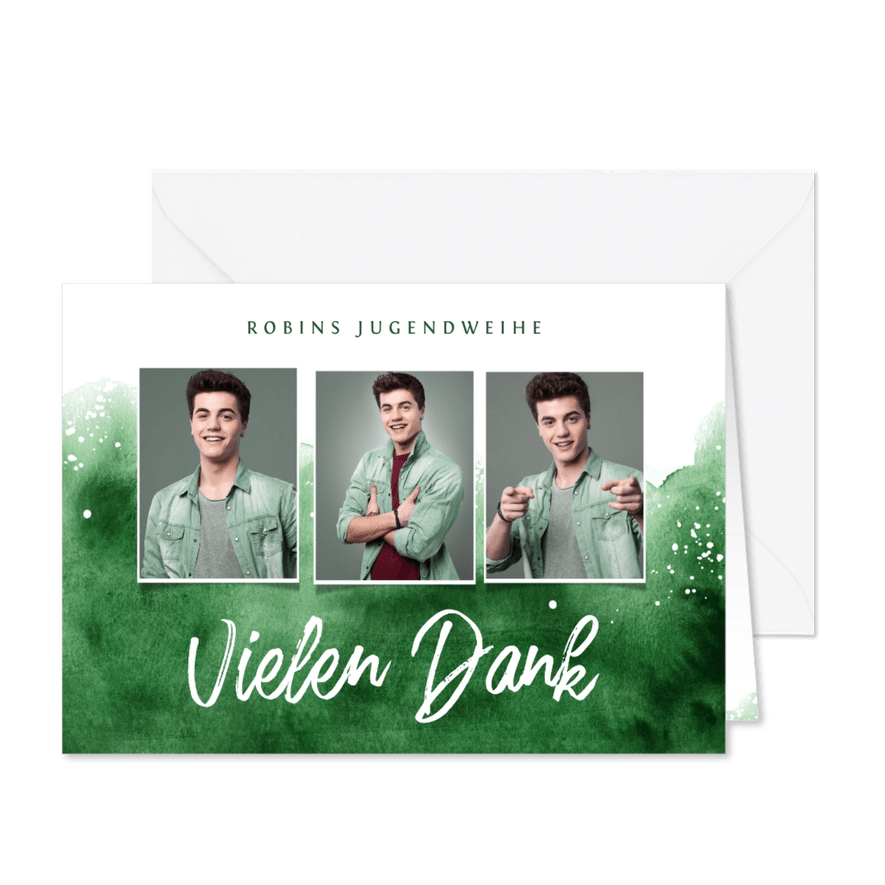 Danksagungskarte Jugendweihe Fotocollage - Karteneindruck