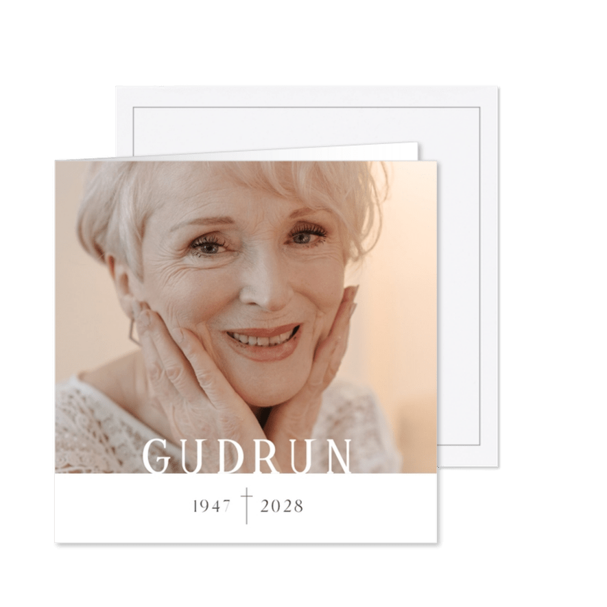 Danksagungskarte Trauer Foto mit Name - Karteneindruck
