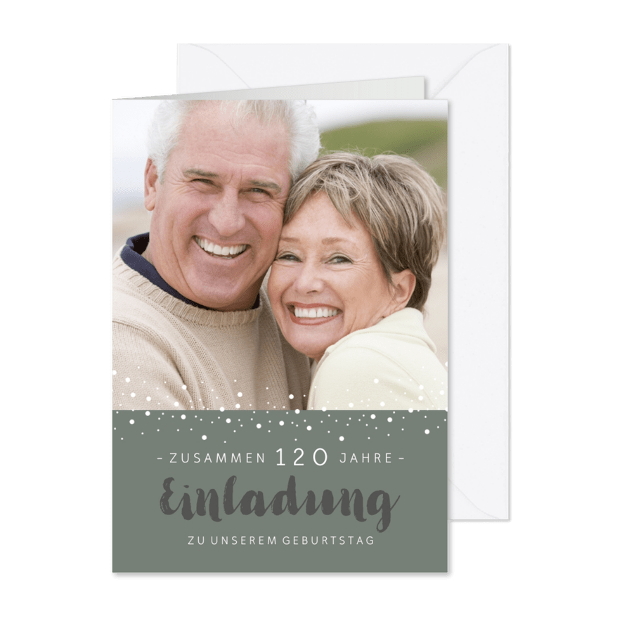 Einladung Doppelgeburtstag 120 Jahre - Karteneindruck