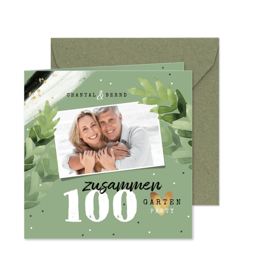 Einladung Doppelgeburtstag Gartenparty mit Foto - Karteneindruck