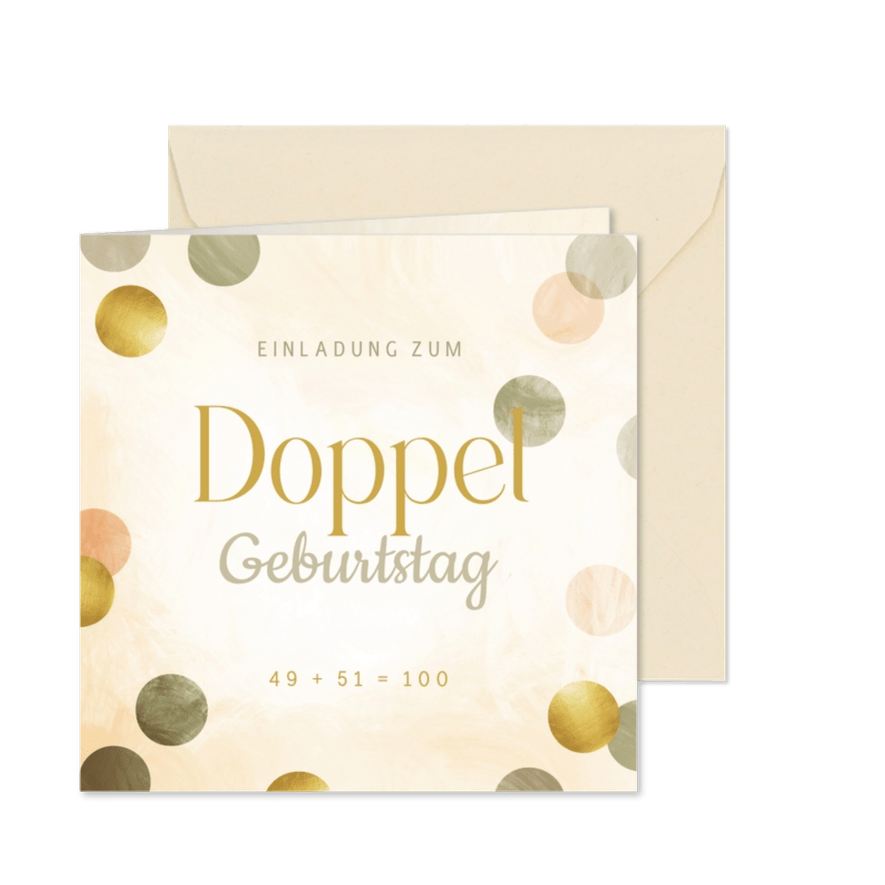 Einladung Doppelgeburtstag Konfetti - Karteneindruck
