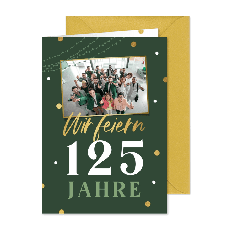 Einladung Firmenjubiläum mit Foto - Karteneindruck
