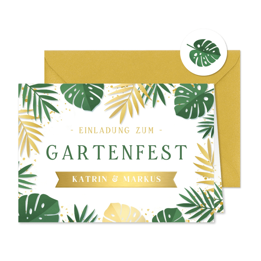 Einladung Gartenfest botanisch - Karteneindruck
