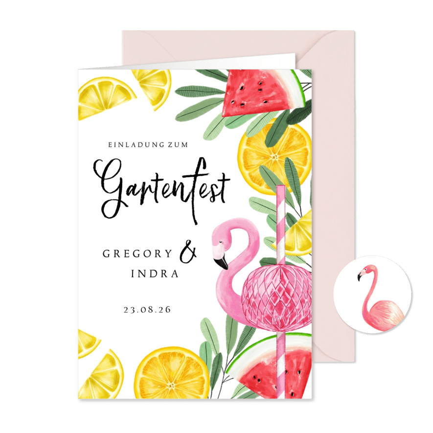 Einladung Gartenfest Sommerlook - Karteneindruck
