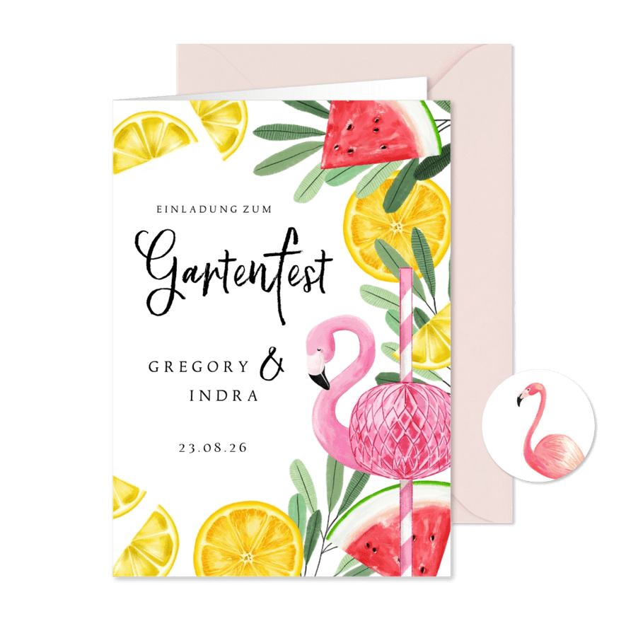 Einladung Gartenfest Sommerlook - Karteneindruck
