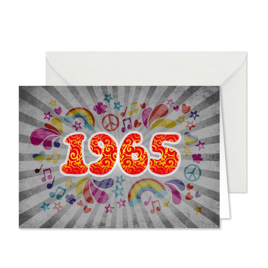 Einladung Geburtstag 1965 Sixties - Karteneindruck