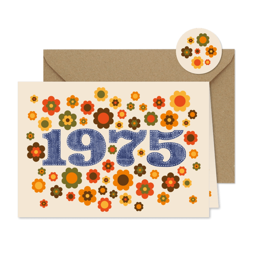 Einladung Geburtstag Seventies 1975 - Karteneindruck
