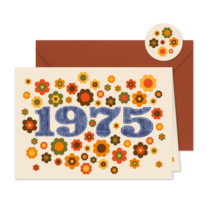 Einladung Geburtstag Seventies 1975 - Karteneindruck
